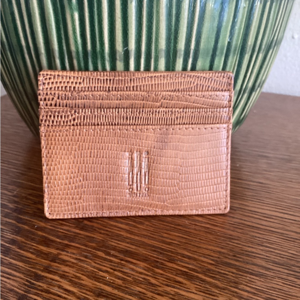 ILI New York Leather credit Card Holder, Lizard
